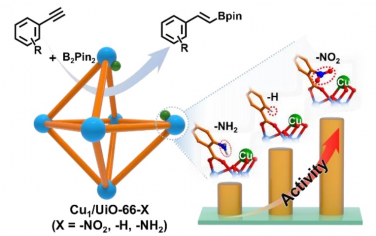 中科大Angew：远端局部环境调控增强UiO-66催化炔烃氢硼化活性