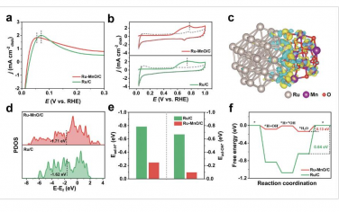 AEM：Ru-MnO异质结构团簇上高效耐CO的碱性氢氧化反应
