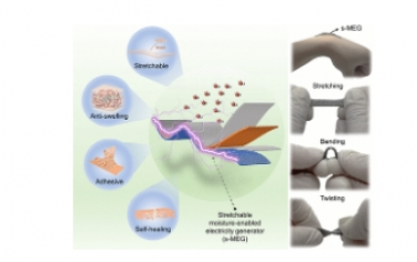 ACS Nano：坚固且本质可拉伸的基于离子凝胶的湿气发电机，具有高人体保形性