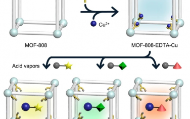 Nature Commun：MOF构筑酸性气体变色响应的气体传感器