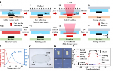 Science Advances：具有优异的粘合增强和减粘能力的激光诱导粘合剂，适用于微芯片的转移印刷